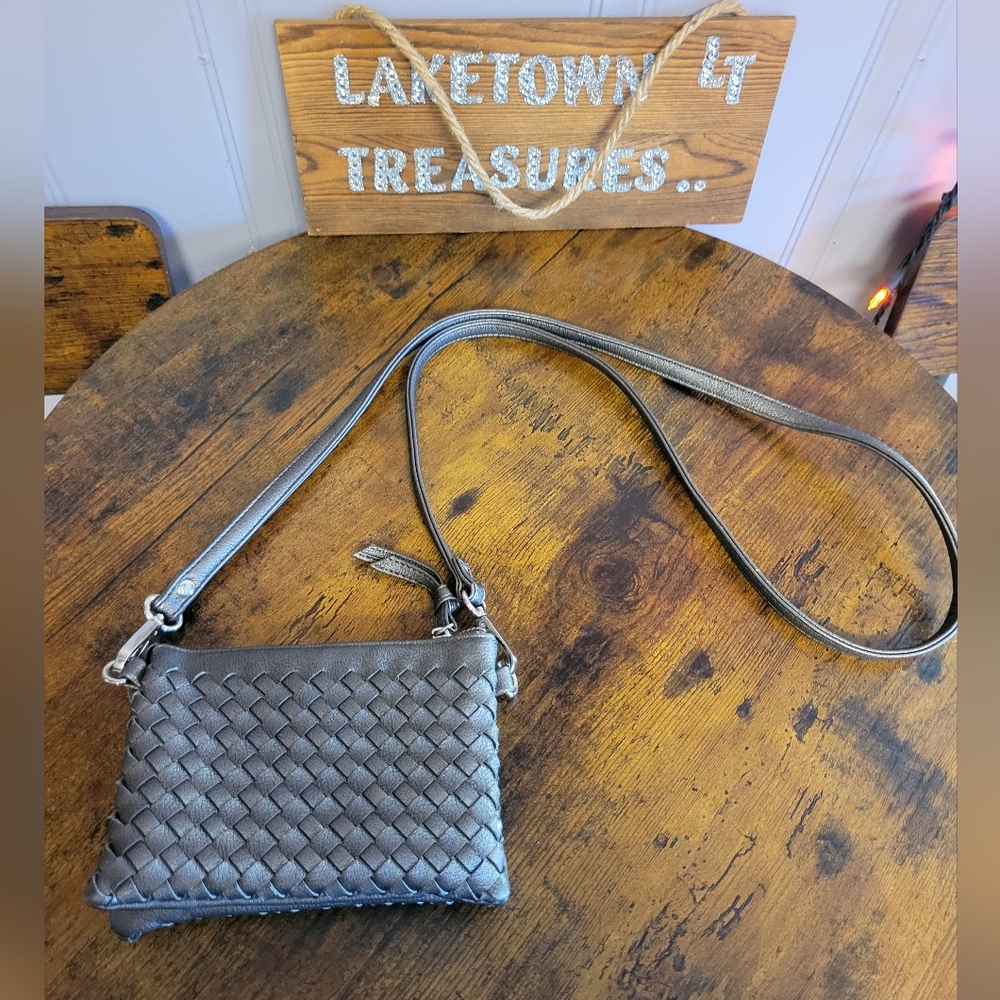 Woven Silver Crossbody mini Bag